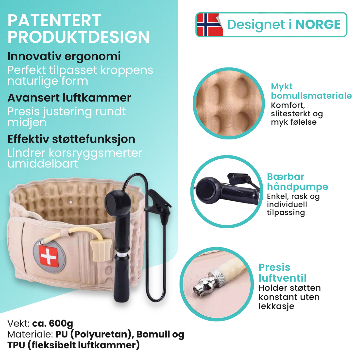 LumbarMax™ – Ortopedisk ryggbelte for korsryggstøtte