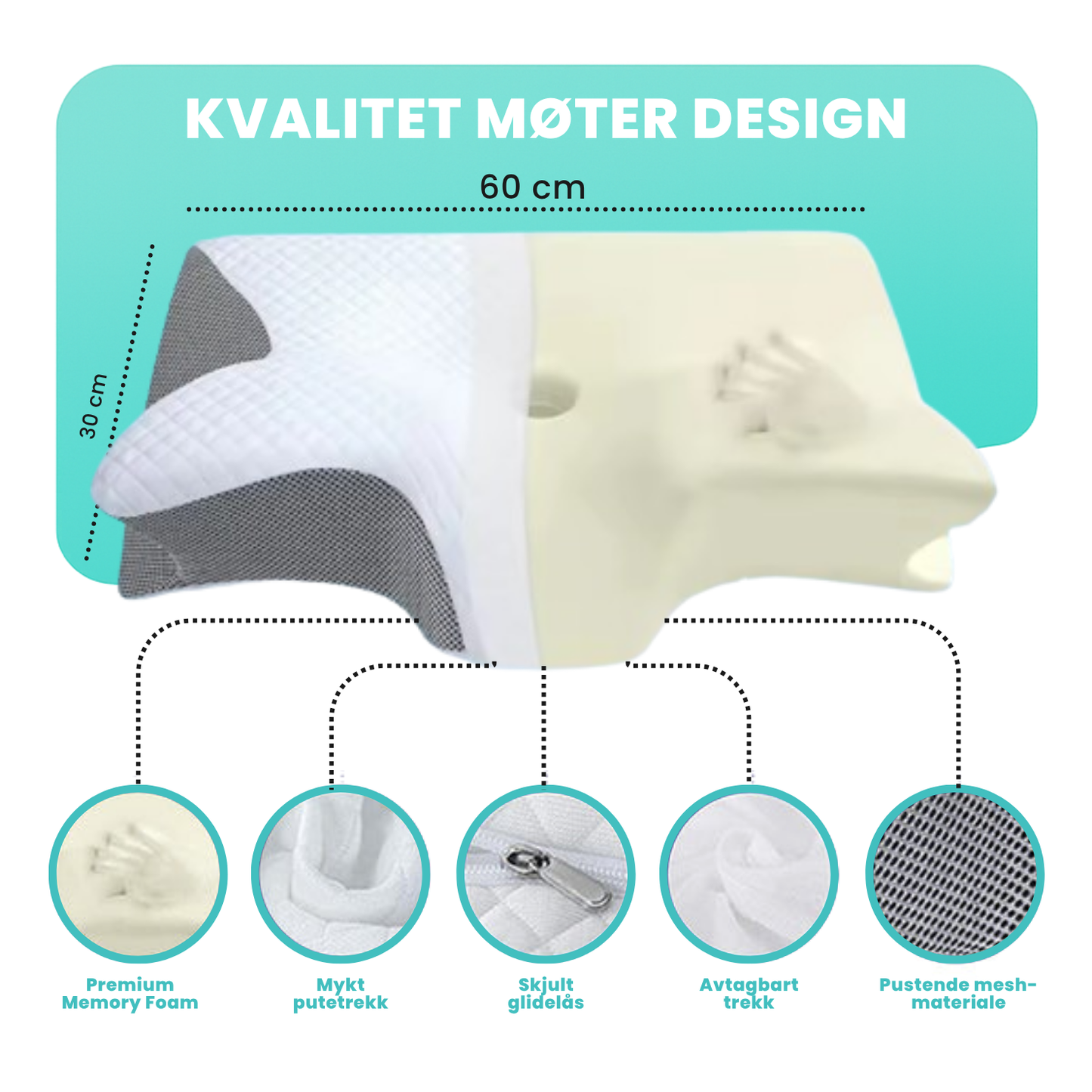 OrthoSleep™ – Ortopedisk pute for nakkestøtte