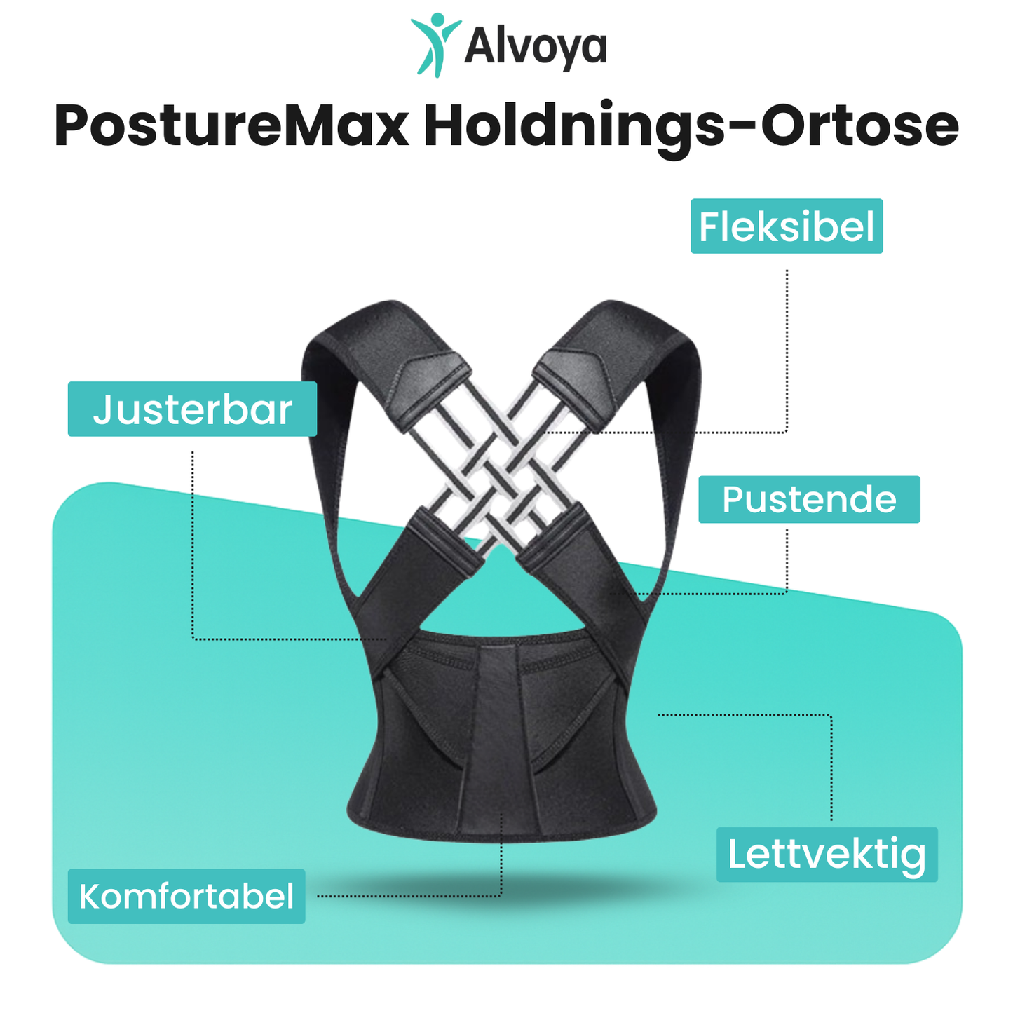 PostureMax™ – Ortopedisk ryggortose for holdningskorrigering