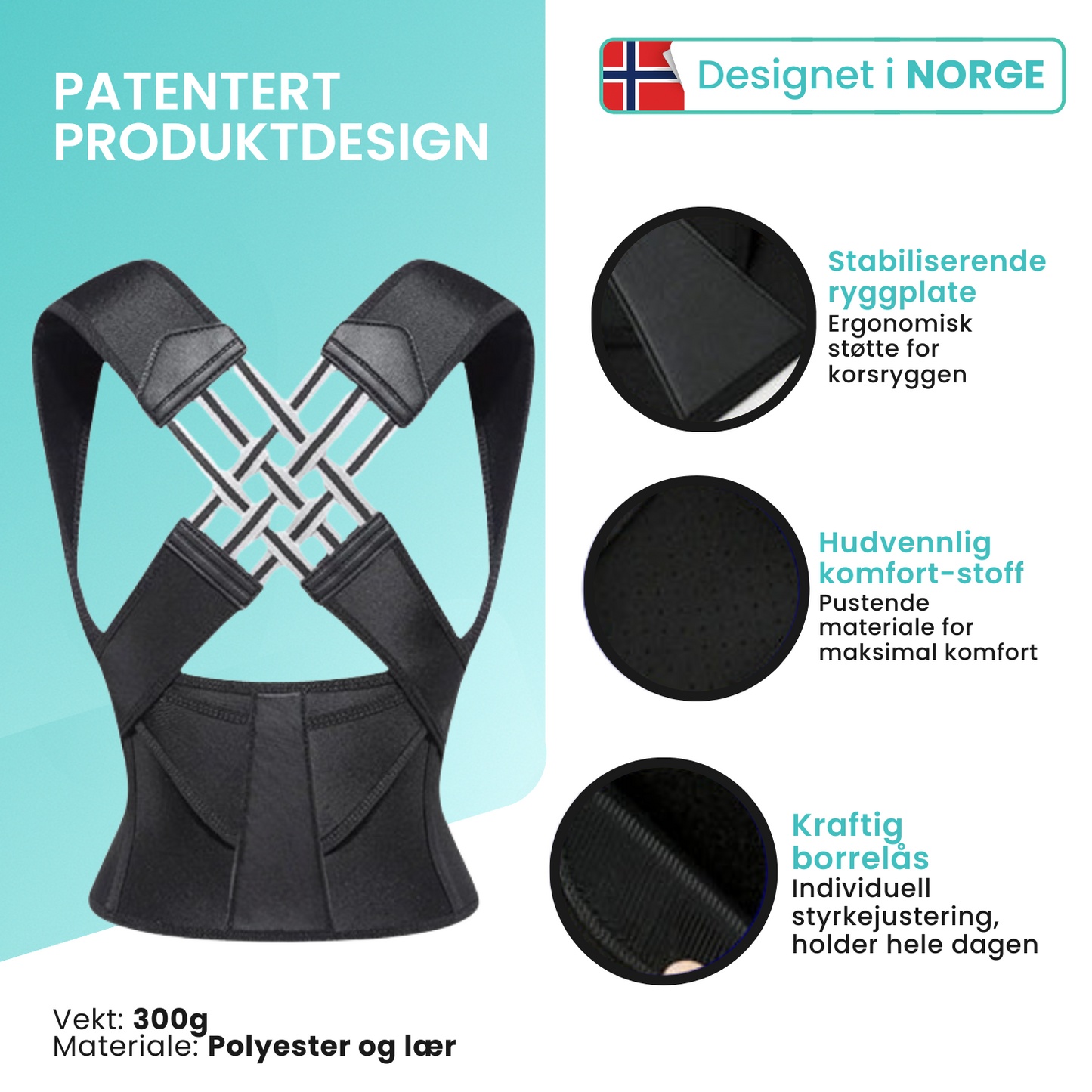PostureMax™ – Ortopedisk ryggortose for holdningskorrigering