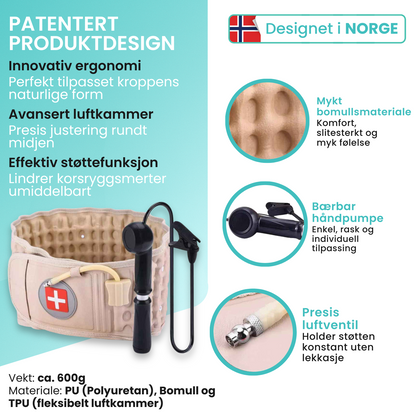 LumbarMax™ – Ortopedisk ryggbelte for korsryggstøtte